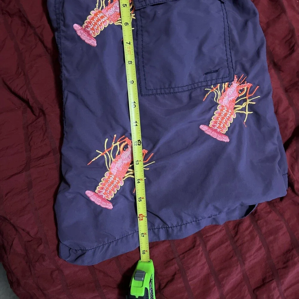 Les Canebiers Swim Shorts Mens 3XL Purple Embroidered Lobsters